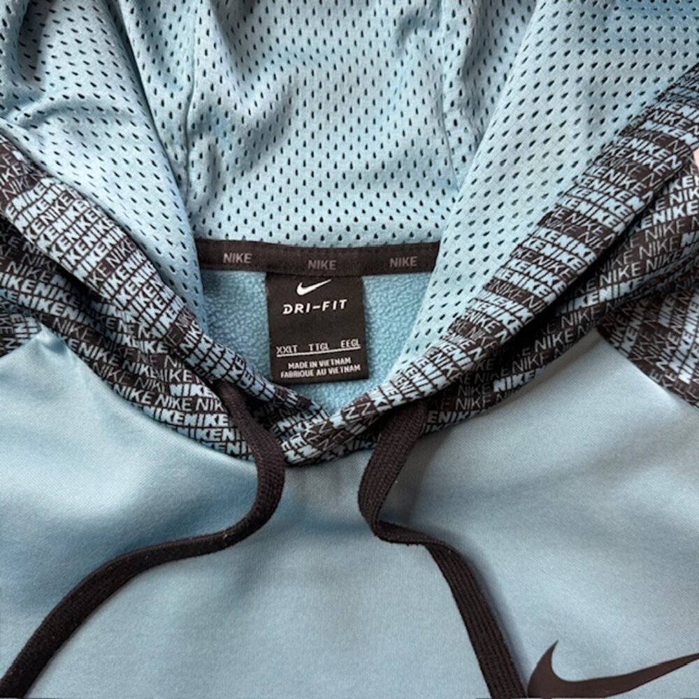 Nike Dri-FIT Fleece Pullover Hoodie Blue Pockets Men's Size XXLT - Picture 3 of 9